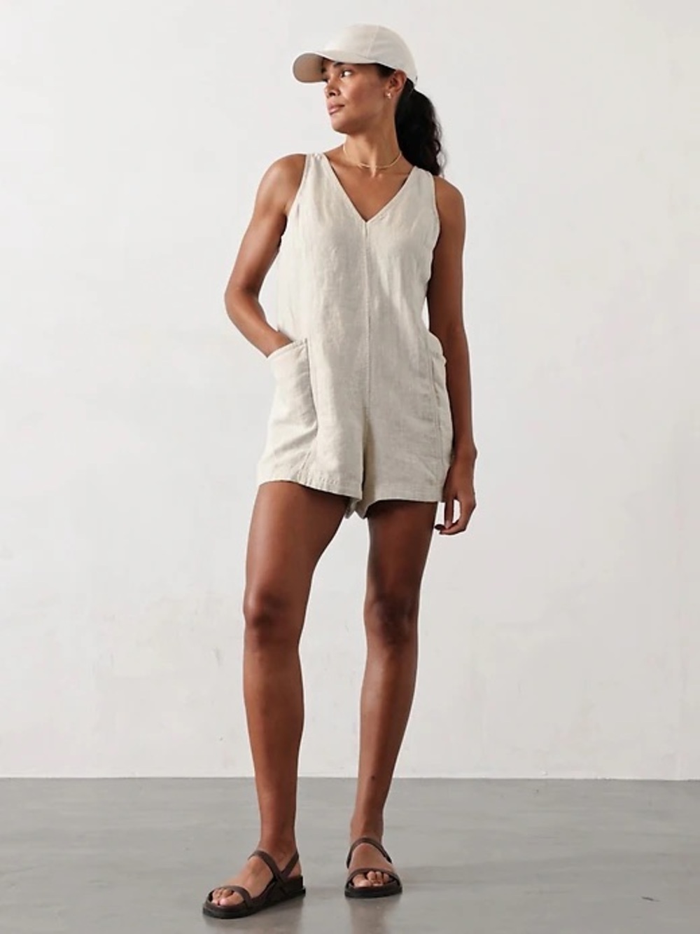 Athleta Women's Retreat Linen Romper Small
